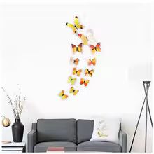 12pcs Glow-in-the-Dark 3D Butterfly Wall Decals UV Activated Luminous Stickers for Bedroom Living Room Nursery DeWall Stickerscor